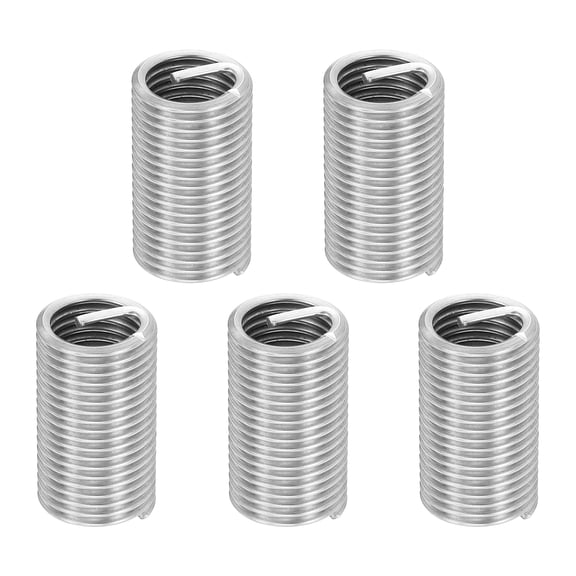 Uxcell 5pcs Wire Thread Inserts M18 x 2.5 x 3D Metric Helical Threaded Sleeve