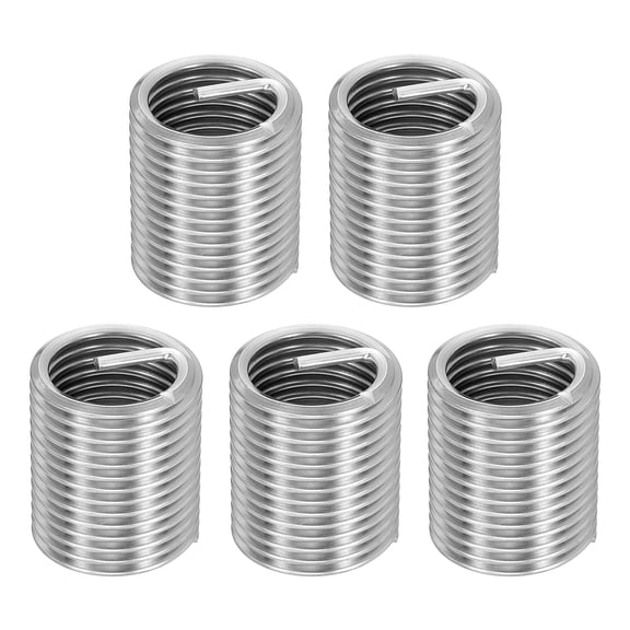 Uxcell 5pcs Wire Thread Inserts M20 x 2.5 x 2D Metric Helical Threaded Sleeve
