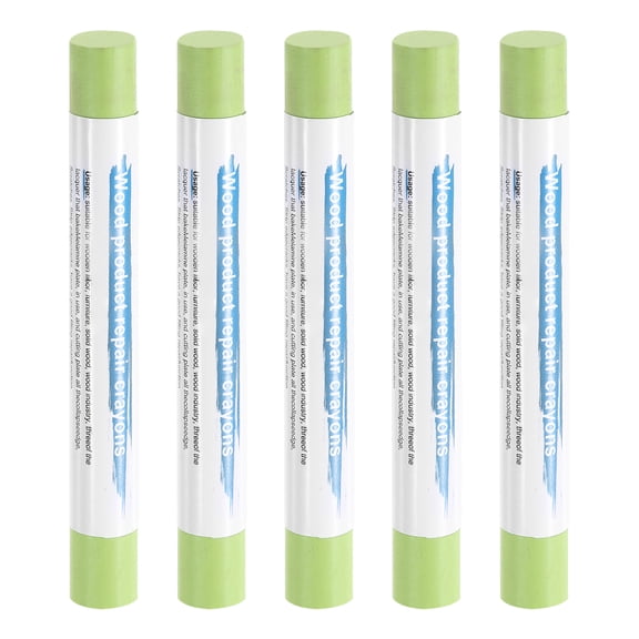 Uxcell 5pcs Wood Filler Sticks Wooden Wax Touch Up Furniture Repair Crayons for Scratch Cracks Hole Table Wood Floor, Emerald