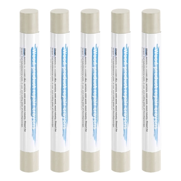 Uxcell 5pcs Wood Filler Sticks Wooden Wax Touch Up Furniture Repair Crayons for Scratch Cracks Hole Table Wood Floor, Taupe Gray