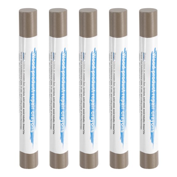 Uxcell 5pcs Wood Filler Sticks Wooden Wax Touch Up Furniture Repair Crayons for Scratch Cracks Hole Table Wood Floor, Tech Wood 4
