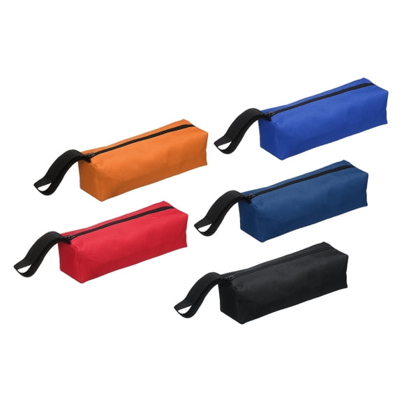 Uxcell 5pcs Zipper Utility Tool Bag 9.8x3.4x2.8 Inch Multi-purpose Tote Bag, 5 Colors
