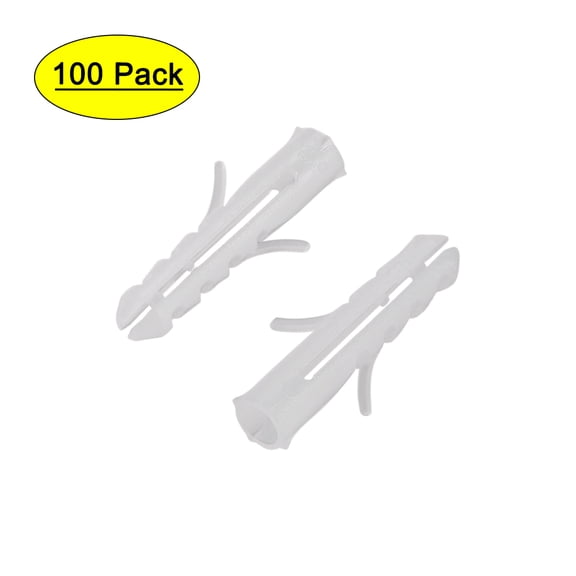 Uxcell 5x25mm Expansion Pipe Tube Plastic White 100 Pack