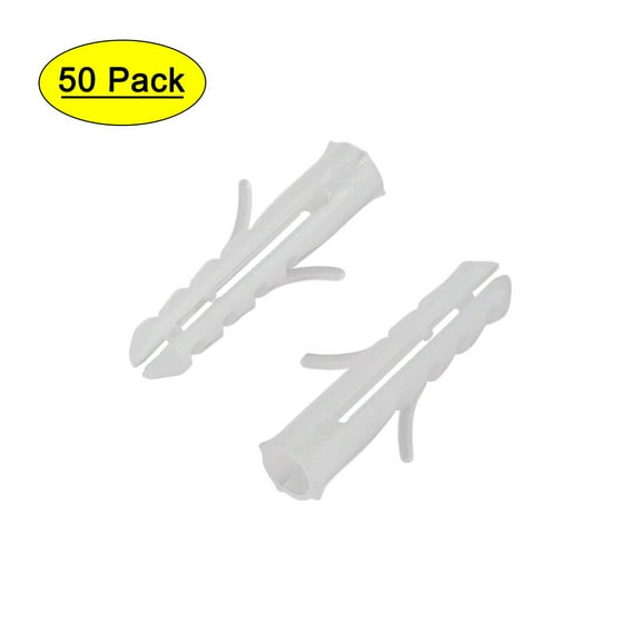 Uxcell 5x25mm Expansion Pipe Tube Plastic White 50 Pack