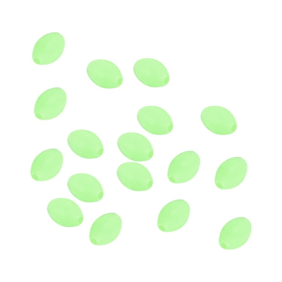 Uxcell 5x3.4mm Oval Soft Plastic Luminous Glow Fishing Beads Tackle Tool Green 200 Pieces