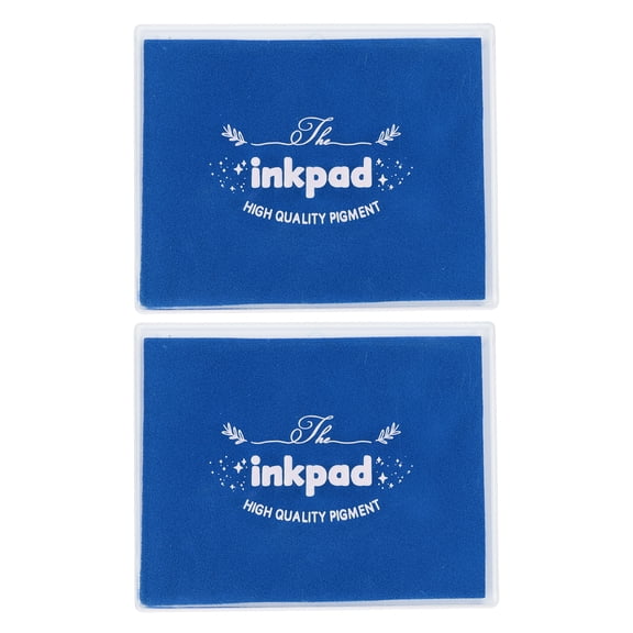 Uxcell 5x4" Craft Ink Pad,2Pcs Washable Stamp Ink Pad DIY Ink Pad for Rubber Stamp Card Making Stamping Scrapbook Fingerprint Footprint Handprint, Blue