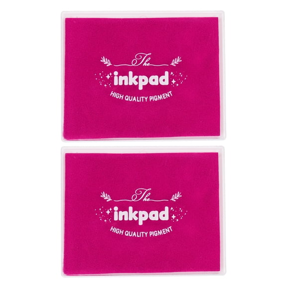 Uxcell 5x4" Craft Ink Pad,2Pcs Washable Stamp Ink Pad DIY Ink Pad for Rubber Stamp Card Making Stamping Scrapbook Fingerprint Footprint Handprint, Rose Pink
