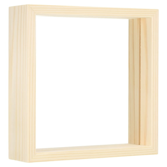 Uxcell 5x5 Wood Picture Frames, Double Sided Acrylic Plant Specimens Frame Natural Color