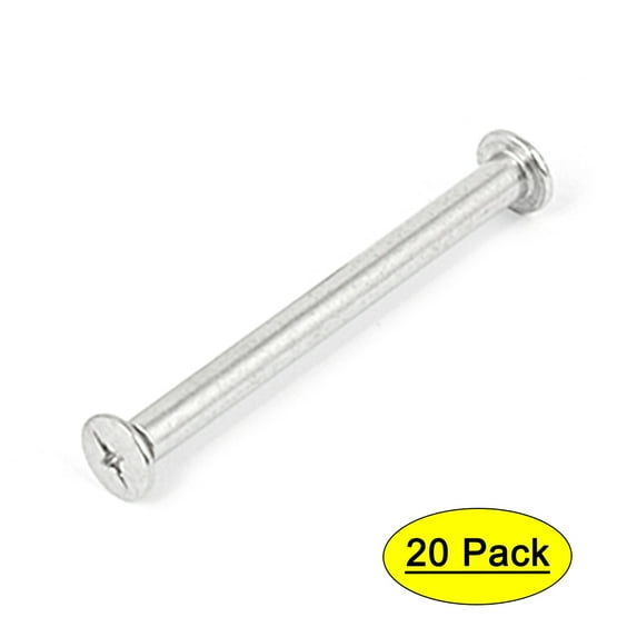Uxcell 5x55mm Scrapbook Album Nickel Plated Binding Screw Binder Post (20-Pack) Silver Tone