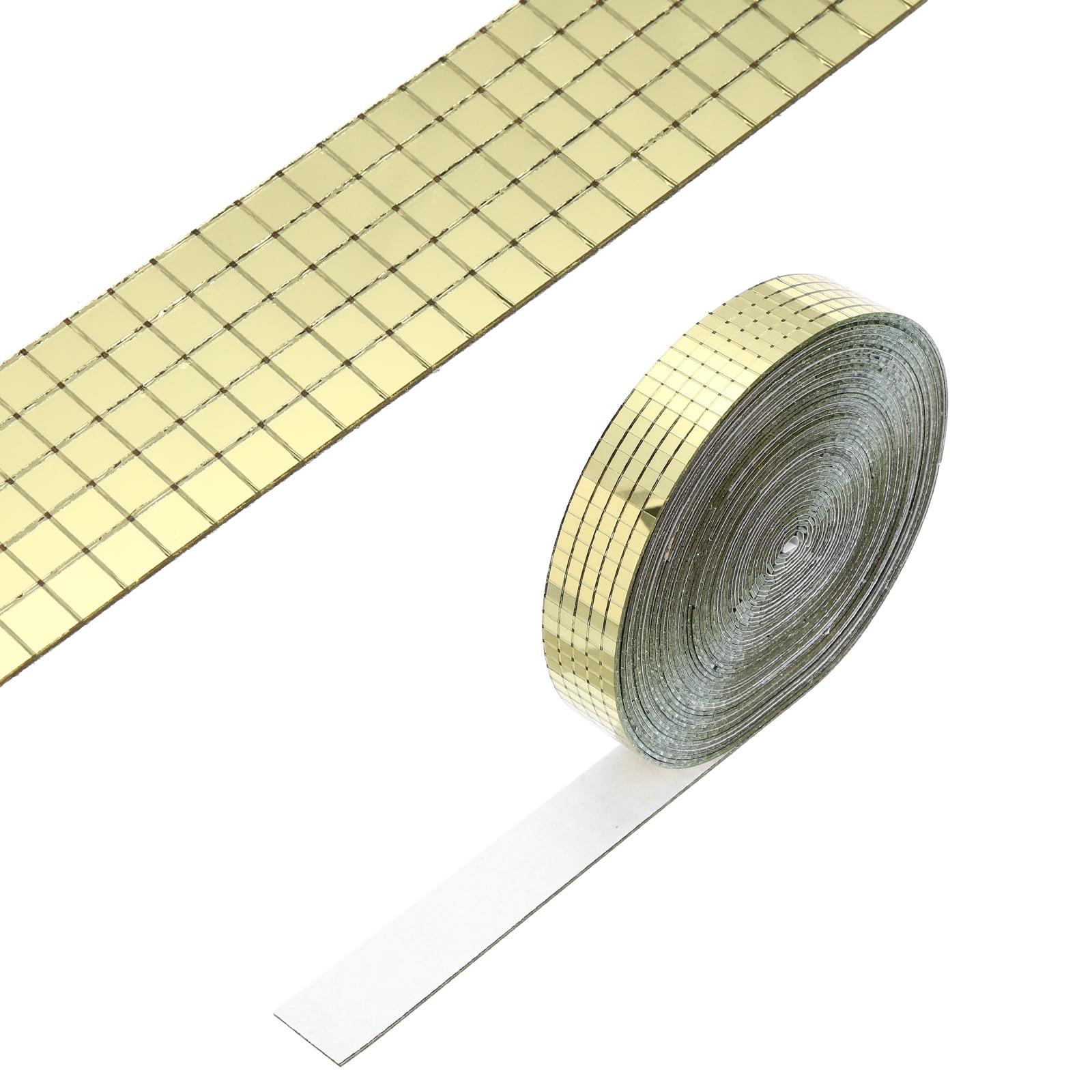 Uxcell 5x5mm Self Adhesive Mirrors Mosaic Tiles, 10000 Pcs Square Mini Glass Mosaic Disco Tile Sticker for DIY Craft Disco Ball Party Decoration, Gold Tone