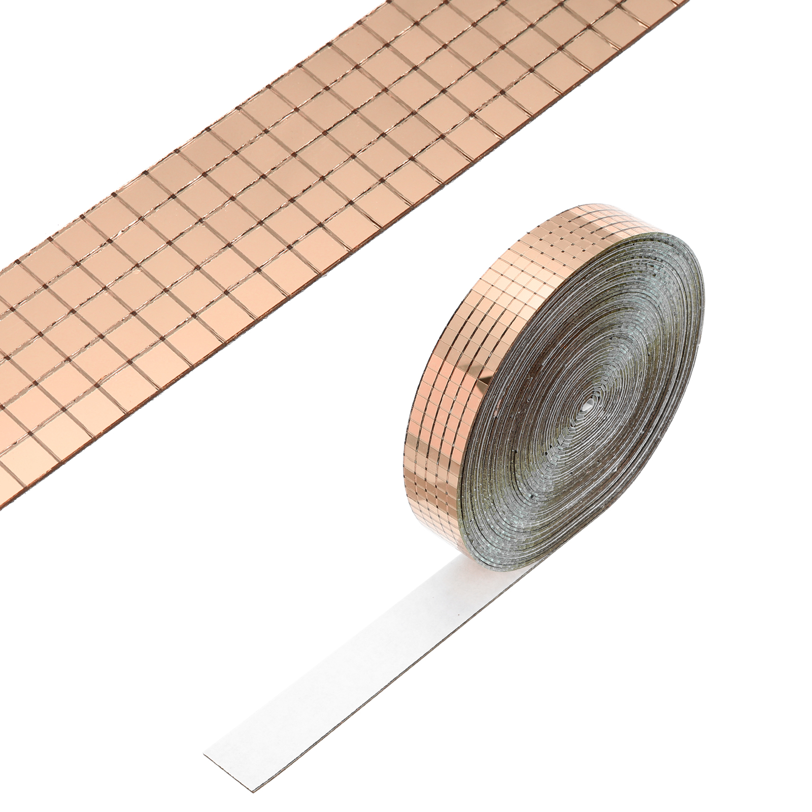Uxcell 5x5mm Self Adhesive Mirrors Mosaic Tiles, 10000 Pcs Square Mini Glass Mosaic Disco Tile Sticker for DIY Craft Disco Ball Party Decoration, Rose Gold