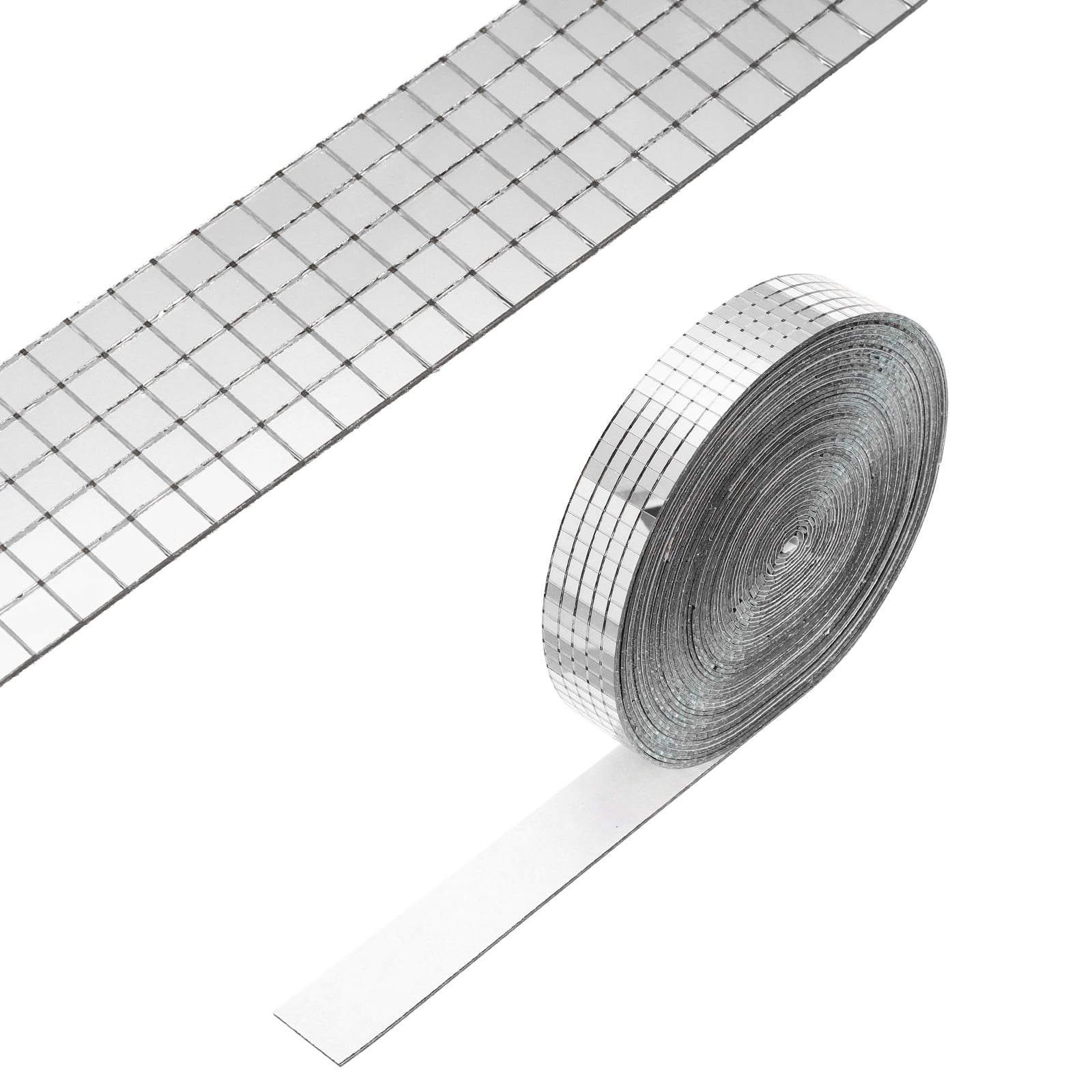 Uxcell 5x5mm Self Adhesive Mirrors Mosaic Tiles, 10000 Pcs Square Mini Glass Mosaic Disco Tile Sticker for DIY Craft Disco Ball Party Decoration, Silver Tone