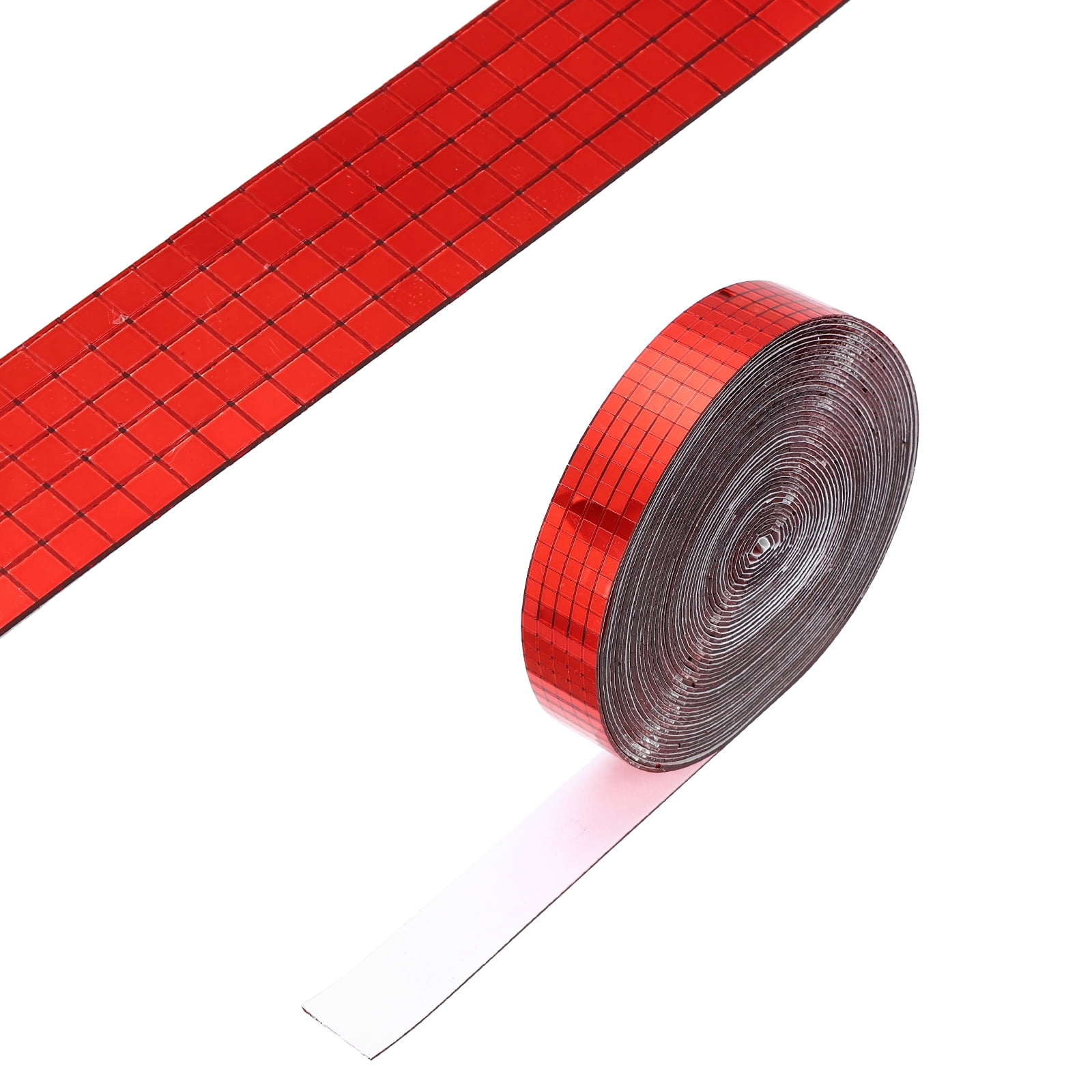 Uxcell 5x5mm Self Adhesive Mirrors Mosaic Tiles, 10000 Pcs Square Mini Glass Mosaic Disco Tile Sticker for DIY Craft Disco Ball Party Decoration, Red