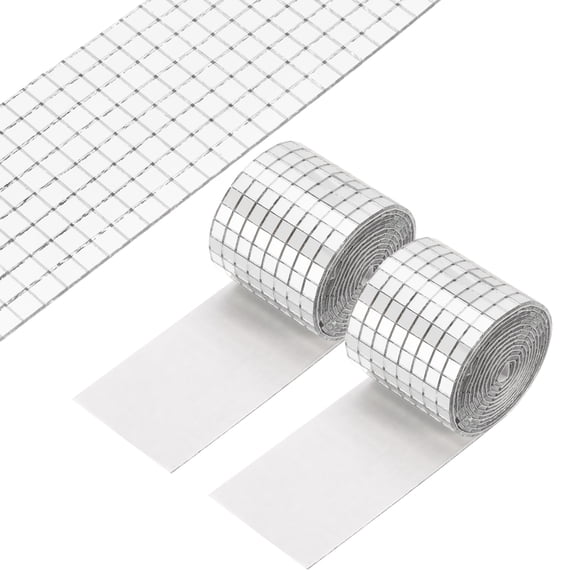 Uxcell 5x5mm Self Adhesive Mirrors Mosaic Tiles, 3200 Pcs Square Mini Glass Mosaic Disco Tile Sticker for DIY Craft Disco Ball Party Decoration, Silver Tone