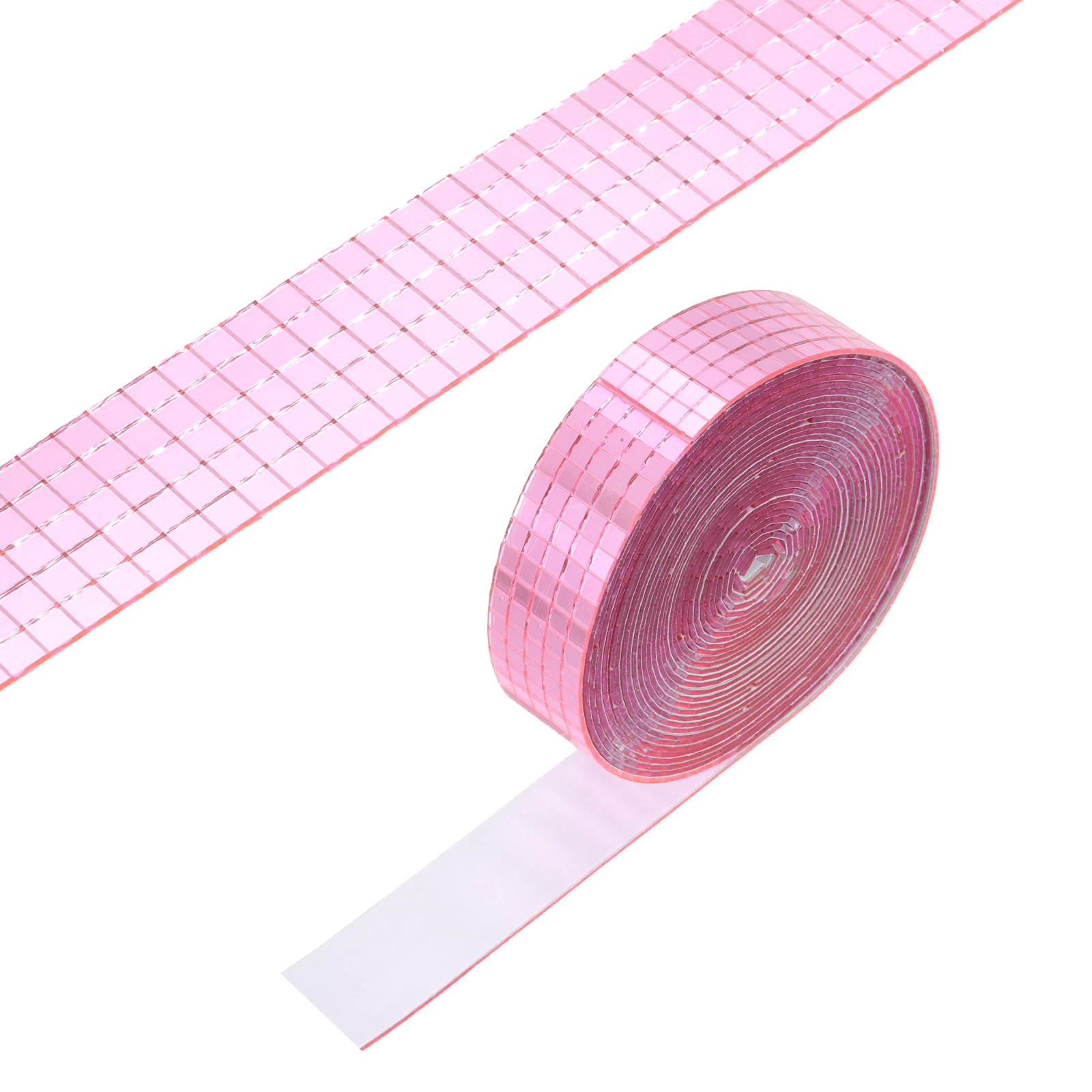 Uxcell 5x5mm Self Adhesive Mirrors Mosaic Tiles, 5000 Pcs Square Mini Glass Mosaic Disco Tile Sticker for DIY Craft Disco Ball Party Decoration, Pink