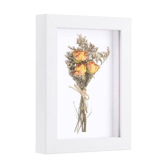 Uxcell 5x7 Inch Shadow Box Display Frame, 2cm Deep Photo Shadow Box Plastic Display Case Wall Mount & Tabletop Display for DIY Photos Flowers Memorabilia Wedding Birthday, White