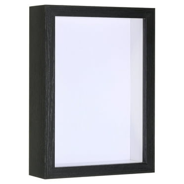 Uxcell 5x7 Shadow Box Frame Wooden Dried Flower Photo Frame Floating Photo Frame Black