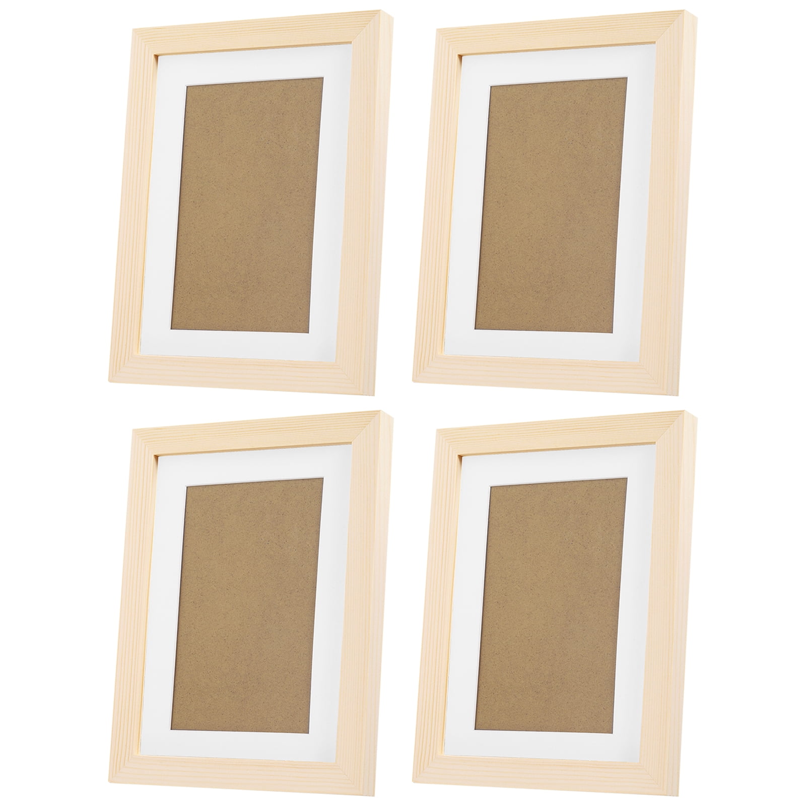 Uxcell 5x7 inch Wooden Picture Frames, 4 Pcs Display, Beige - Walmart.com