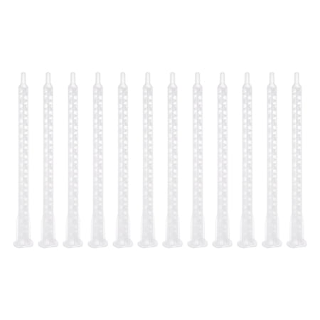 Uxcell 6.02-inch Plastic Mixing Nozzle Flat Tip for AB Glue Adhesive Applicator 50mL Cartridges, White 20 Pack