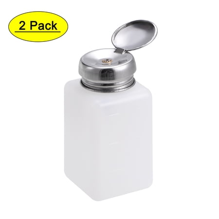 Uxcell 6.09'' Alcohol Liquid Press Pumping Dispenser Nail Polish Empty Bottle 2 Pack