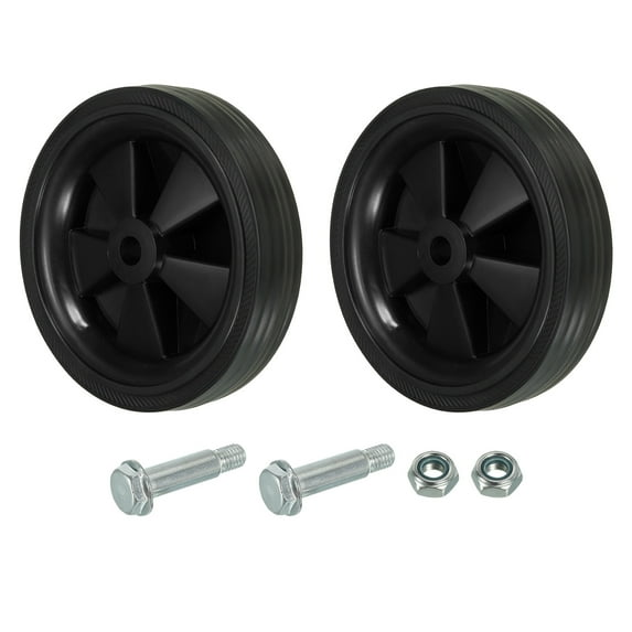 Uxcell 6" 2 Pcs Universal Air Compressor Wheel with 0.5" Hole, Black