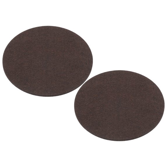 Uxcell 6.3" Dia. Adhesive Non-Slip Backed Felt, 2 Pcs 5mm Thick Round Lamp Base Anti-Slip Mat Anti-Scratch Pad, Brown