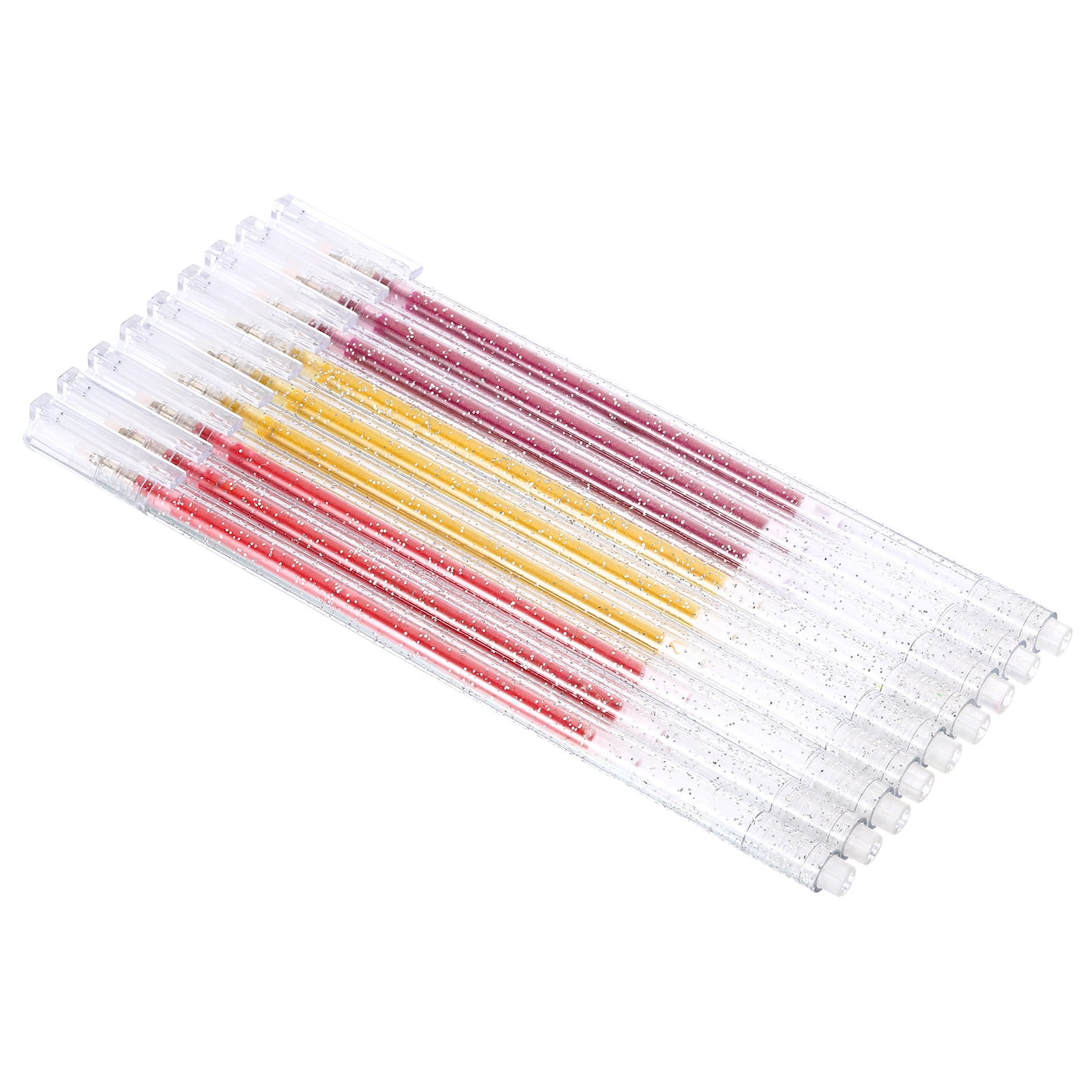 Uxcell 6.3" Glitter Gel Pens Metallic Sparkle Pen Liquid Glitter Iridescent Highlighter Gold Red Purple 9 in 1