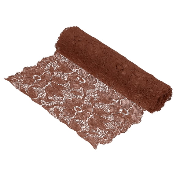 Uxcell 6.3 Inch Wide 2 Yard Lace Ribbon Floral Pattern Dark Brown Lace Trim Ribbon for DIY Crafts, Gift Wrapping Bouquets, Wedding Decor, and Sewing Making
