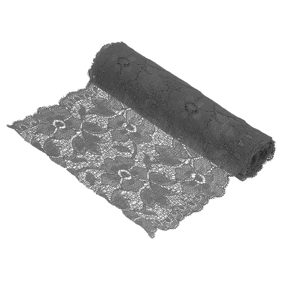 Uxcell 6.3 Inch Wide 2 Yard Lace Ribbon Floral Pattern Dark Gray Lace Trim Ribbon for DIY Crafts, Gift Wrapping Bouquets, Wedding Decor, and Sewing Making