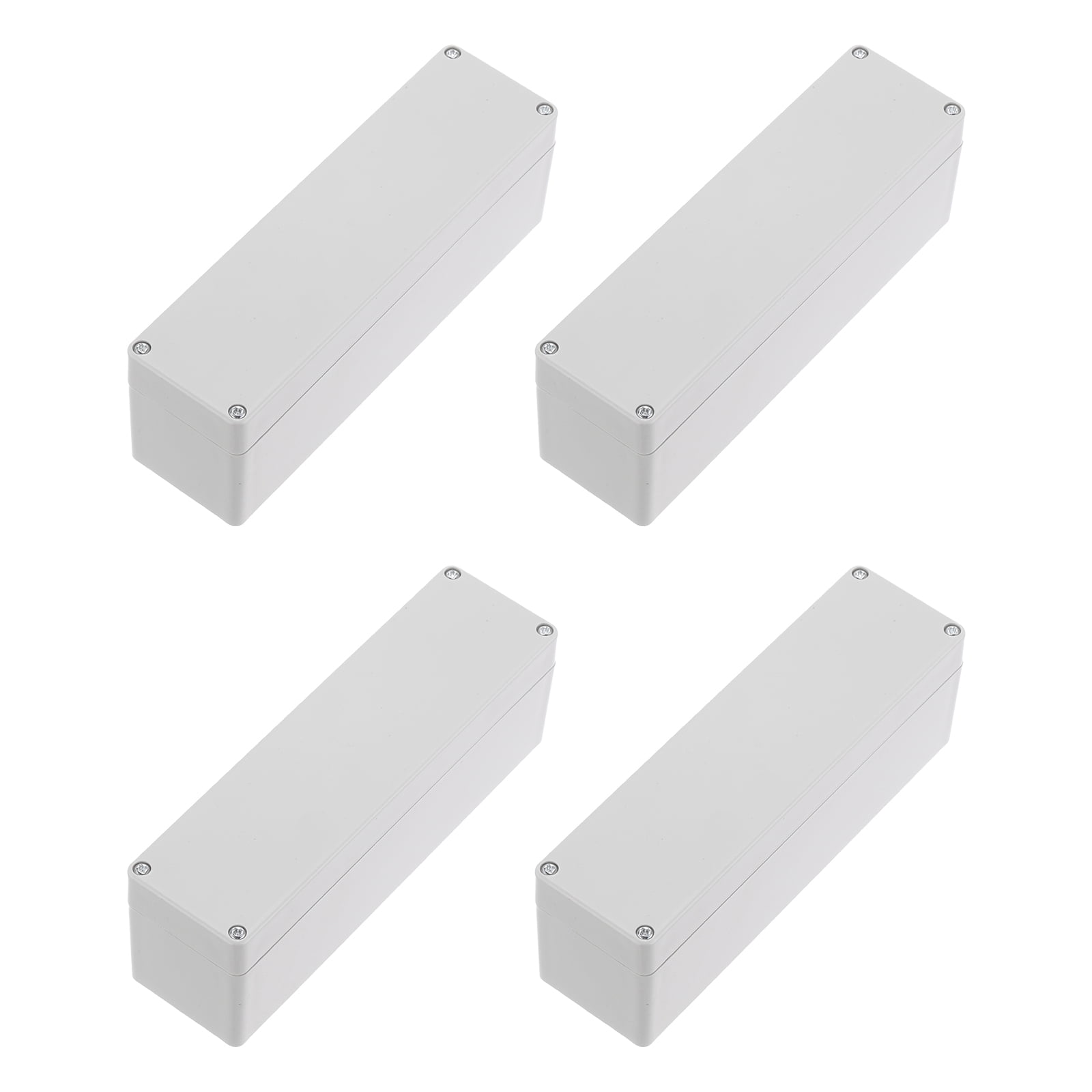 Uxcell 6.3" x 1.77" x 2.17" Junction Box DIY Wiring Box Enclosure Project Case ABS for DIY Projects Grey, 4 Pack