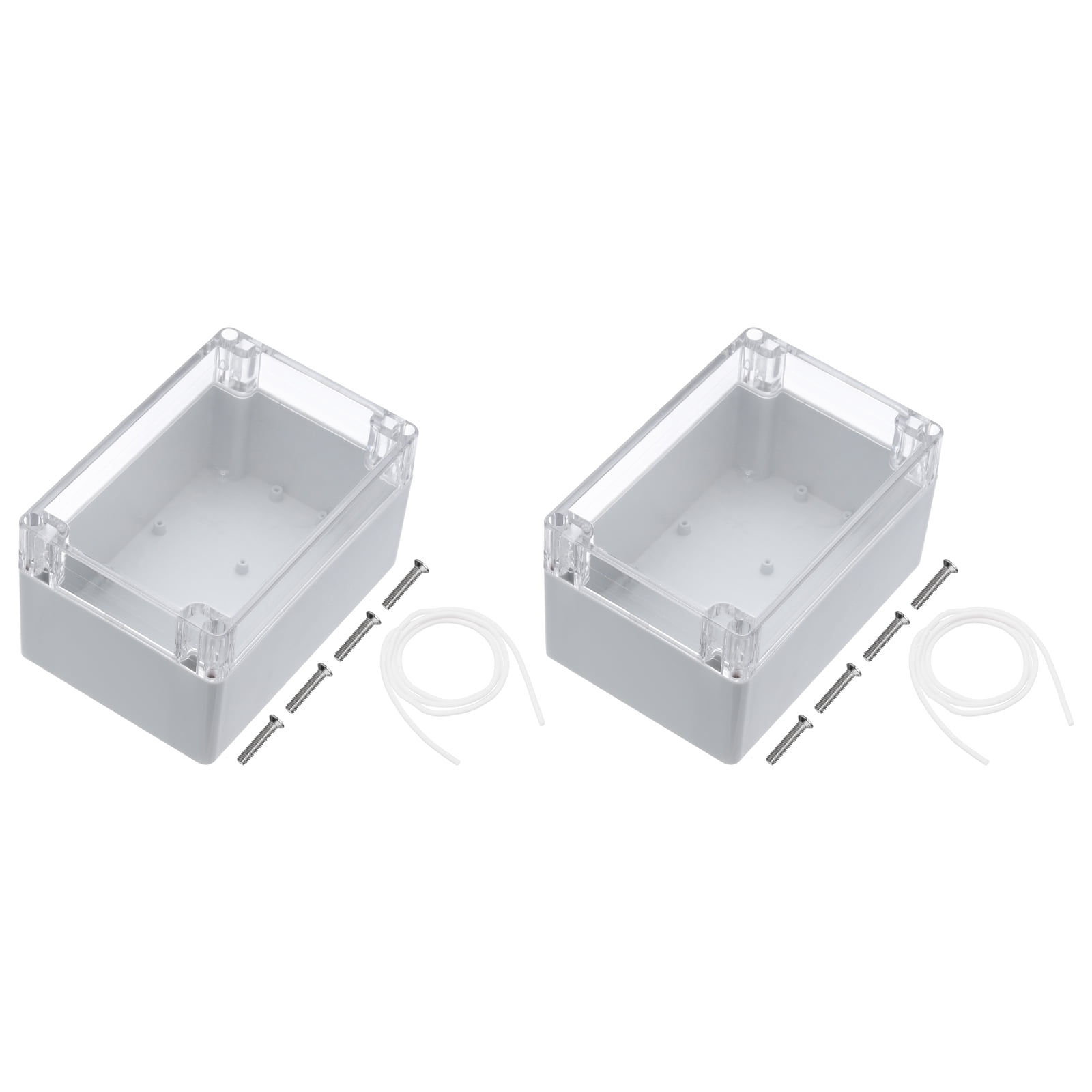 Uxcell 6.3" x 4.33" x 3.54" Junction Box DIY Wiring Box Enclosure Project Case ABS for DIY Projects Grey, 2 Pack