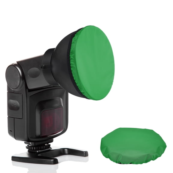 Uxcell 6.3" x 6.3" Soft Mini Flash Diffuser Cap, 2 Pack Universal Elastic Flash Diffuser Cover for Nikon DSLR Camera Flashlight, Green