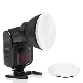 Uxcell 6.3" x 6.3" Soft Mini Flash Diffuser Cap, 2 Pack Universal Elastic Flash Diffuser Cover for Nikon DSLR Camera Flashlight, White