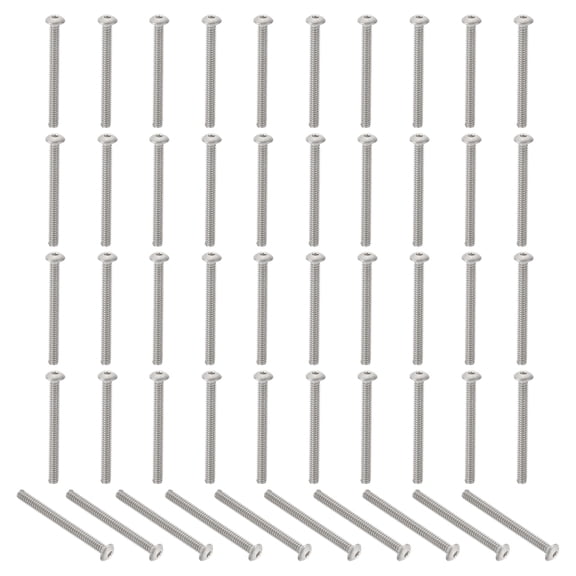 Uxcell #6-32*1-1/2" Button Head Socket Cap Screws, 50 Pcs 304 Stainless Steel 18-8 Socket Cap Screw