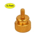 thumbnail image 1 of Uxcell 6#-32 Computer PC Case Fully Threaded Knurled Thumb Screws Gold Tone (10-pack), 1 of 4