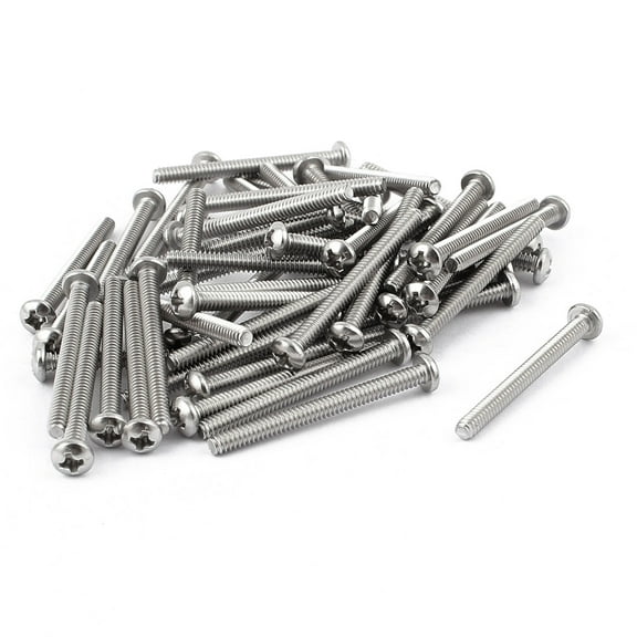 Uxcell #6-32 x 1 1/2" Stainless Steel Head Machine Screws Fasteners 50Pcs