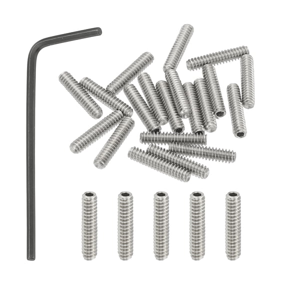 Uxcell Internal Hex Socket Set Grub Screws 304 Stainless Steel Cup Point Set Screw #6-32x5/8" 20