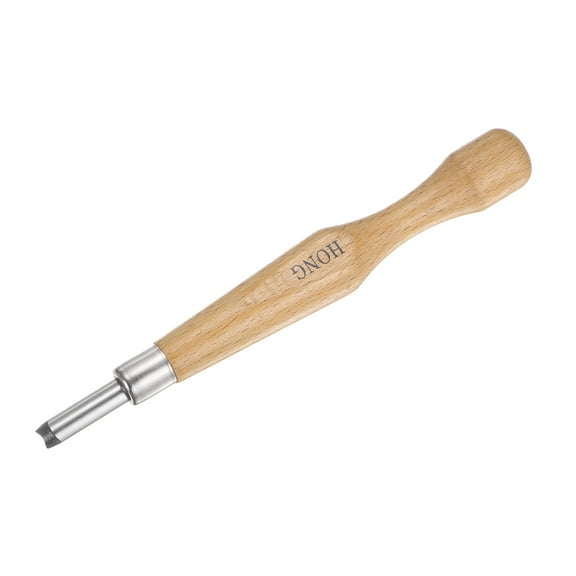 Uxcell 6.35mm 50# Carbon Steel Big Wood Handle Craft Carving Knife Tool