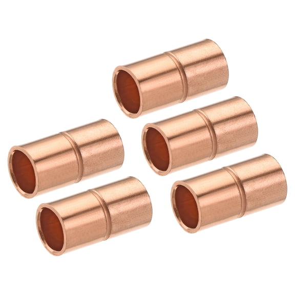 Uxcell 6.35mm Straight Copper Pipe Coupling Connecting Adapter Joint for Plumbing 5 Pack