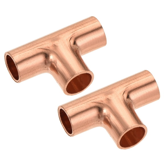 Uxcell 6.35mm Tee Copper Pipe Coupling Connecting Adapter Joint for Plumbing 2 Pack