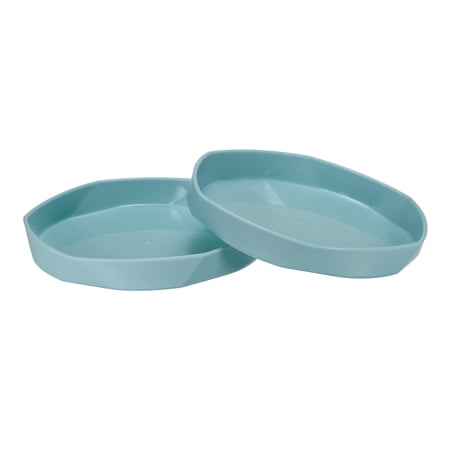 Uxcell 6.5" Plastic Hexagonal Round Planter Pot Saucer Flower Drip Tray, Blue 5 Pack