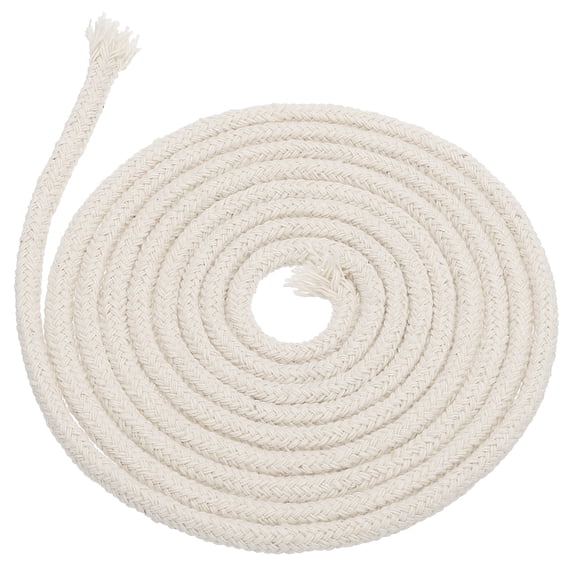 Uxcell 6.56 Feet 8mm Oil Lamp Wicks, Round Cotton Lamp Wicks Replacement Braided for Lamp Candle Making Supplies, White