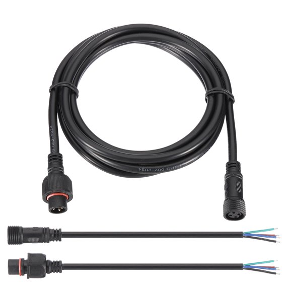 Uxcell 6.56Ft 20AWG IP67 4 Pin Extension Cable Wire with 7.87" Male Female Connector kit