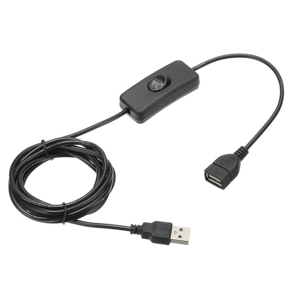 Uxcell 6.56ft USB Extension Cable with on OFF Switch, Inline Toggle Switch Power Cable, Black