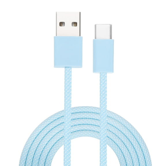 Uxcell 6.56ft USB Type C Charger Cable, 2A Type-C to USB A Braided Charging Data Cord, Blue