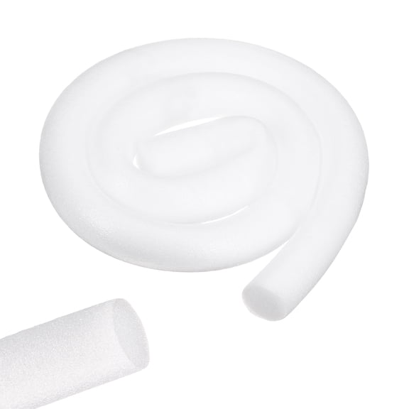 Uxcell 1 Roll 6.5 ft Foam Noodles for Crafts, 2-3/4 Inch Dia Pearl Cotton Tube Rod for Flower Modeling DIY Arts Supplies Sealing Concrete Gaps Filler, Crack Filling, Doors, White