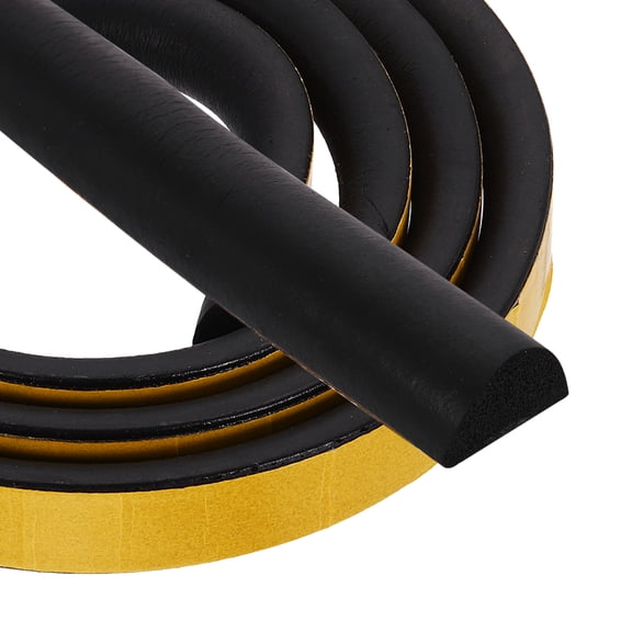 Uxcell 6.6FT Solid Rubber Weather Stripping, Self Adhesive EPDM Seal Strip, Black