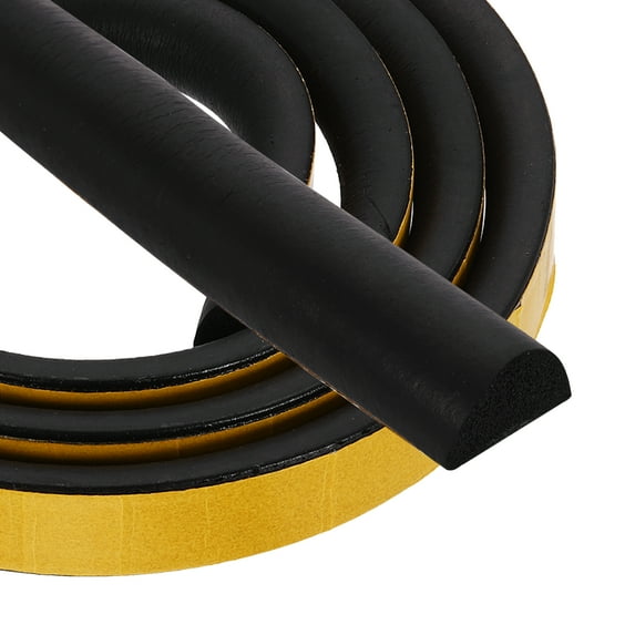 Uxcell 6.6FT Solid Rubber Weather Stripping, Self Adhesive EPDM Seal Strip, Black