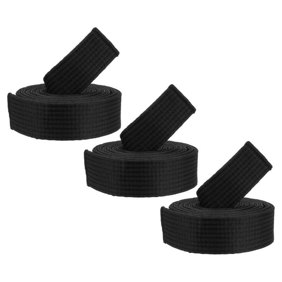 Uxcell 6.6FT Taekwondo Colored Ranking Belts for Competition Training, Black 3 Pack