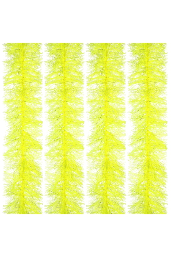 6.6Ft Feather Boa, 4Pcs Artificial Fluffy Feather Boas Party Decorations for DIY Crafts, Wedding Costume, Christmas, Concert, Halloween, Home Decor, Fluorescent Yellow